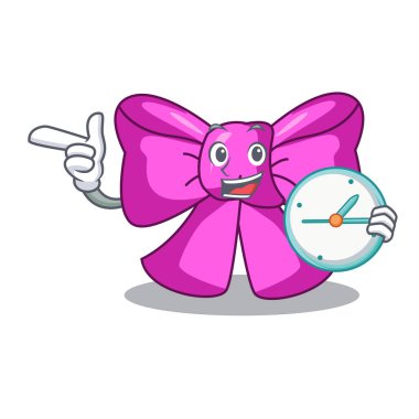 Saat papyon ile şekil karikatür vektör çizim içinde