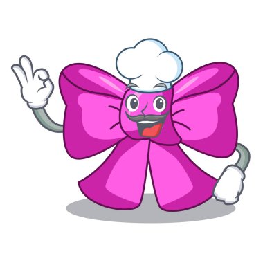 Şef yay kravat bir şekil karikatür vektör çizim