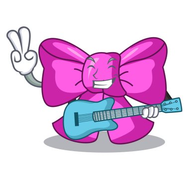 Gitar papyon ile karakter tasarım trendy vektör çizim içinde