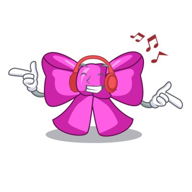 Dinleme müzik papyon karakter tasarım trendy vektör çizim içinde