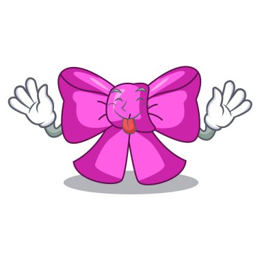 Dışarı hediye papyon karikatür vektör illüstrasyon izole dil