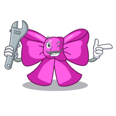 Mekanik hediye papyon karikatür vektör illüstrasyon izole