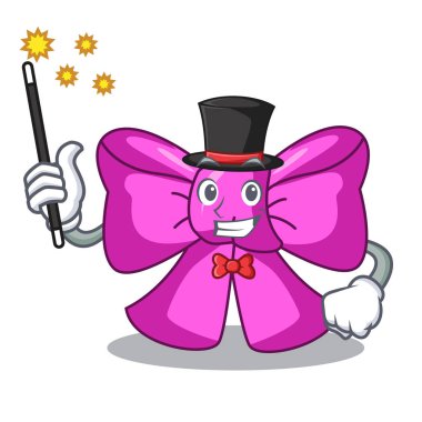 Sihirbaz hediye papyon karikatür vektör illüstrasyon izole