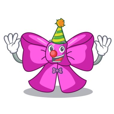 Palyaço hediye papyon karikatür vektör illüstrasyon izole