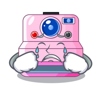 Anlık fotoğraf makinesi şekil karakter vektör çizim içinde ağlıyor