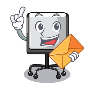 Zarf tanıtım kurulu karakteri ile tablo boş vektör çizim