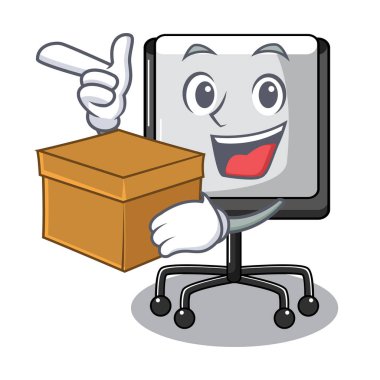 Kutu tanıtım kurulu karakteri ile tablo boş vektör çizim