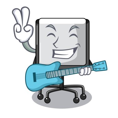 Gitar tanıtım kurulu karikatür ile kat vektör çizim