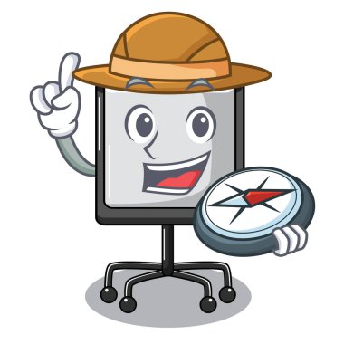 Explorer tanıtım kurulu karikatür kat vektör çizim