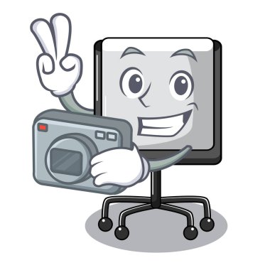 Fotoğrafçı tanıtım kurulu karikatür kat vektör çizim