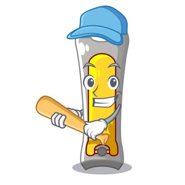 Beyzbol tırnak kesme şekli bir çizgi film vektör çizim üzerinde oynama