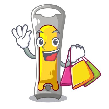 İsoslated maskotu maskot illüstrasyon üzerinde alışveriş çivi kesici