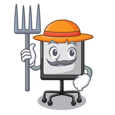 Çiftçi prestation kurulu grafik carttoon vektör çizim üzerinde boş