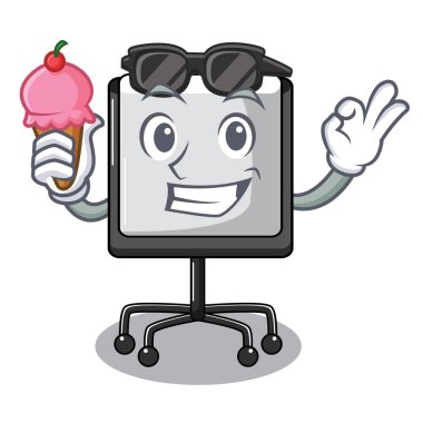 Dondurma tanıtım kurulu karakteri ile tablo boş vektör çizim