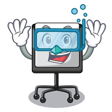 Tablo boş vektör çizim dalış tanıtım kurulu karakter