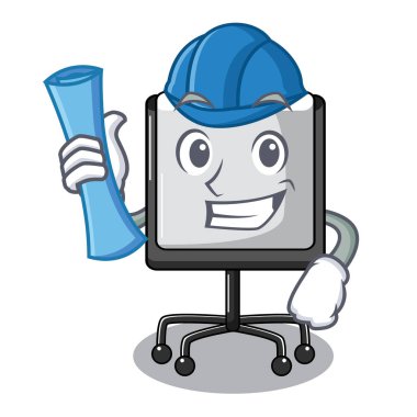 Mimar tanıtım kurulu karakter tablo boş vektör çizim