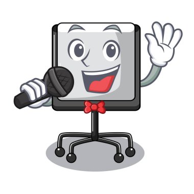 Şarkı tanıtımı kurulu karikatür kat vektör çizim