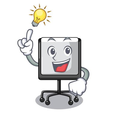 Bir fikir sunu tahtada göl kenarında bir maskot vetor resimde var