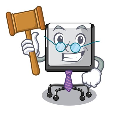 Yargıç tanıtım kurulu göl kenarında bir maskot vetor illüstrasyon