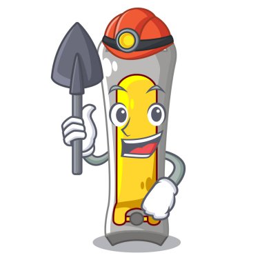 Madenci paslanmaz çelik çivi kesici karikatür vektör çizim üzerinde