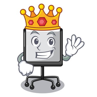 Sunu bir maskot vetor illüstrasyon Isolated tahtada Kral