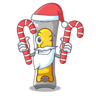 Santa bir karakter vektör illüstrasyon izole şeker çivi kesici ile