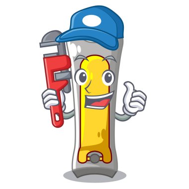 Tesisatçı çivi kesici bir karakter vektör illüstrasyon izole