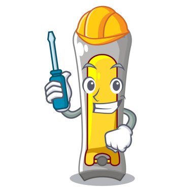 Bir karakter vektör illüstrasyon izole Otomotiv çivi kesici