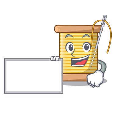 İğne iplik biriktirme karikatür vektör çizim ile Yönetim Kurulu bobin