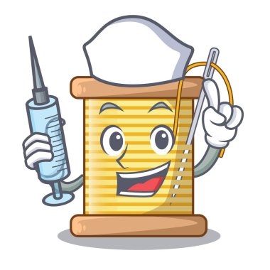 Hemşire bobin iplik üzerinde biriktirme karakter vektör çizim ile