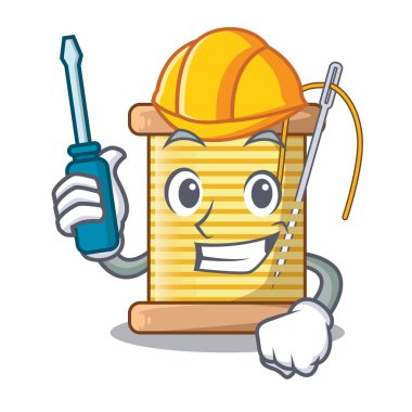 Şeklin çizgi film vektör çizim biriktiricide otomotiv iş parçacığı