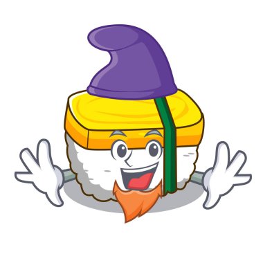 Elf tamago suşi göl kenarında bir maskotunu vektör çizim