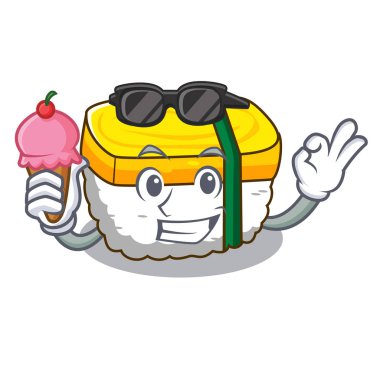 Dondurma tamago Suşi Japon çizgi film gıda vektör çizim ile