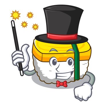 Bir yumurta karakter vektör çizim kullanarak sihirbaz tamago suşi