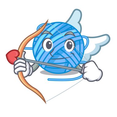 Aşk tanrısı yün topu bir şekil karikatür vektör çizim