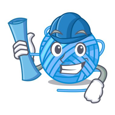 Mimar yün topları bir maskot vektör illüstrasyon izole