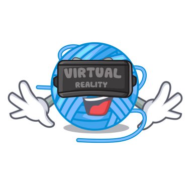 Sanal gerçeklik topu iplik yün dikiş karakter vektör çizim