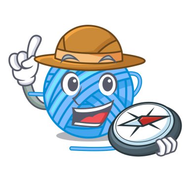 Explorer topu iplik yün dikiş karakter vektör çizim