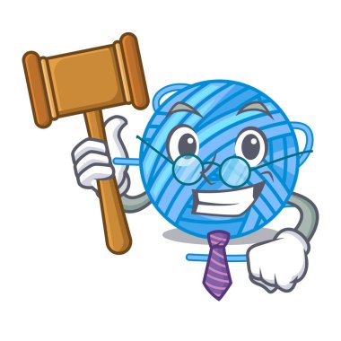 Yargıç kavramı iplik yün karikatür vektör çizim içinde dikmek