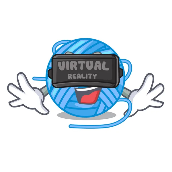 Lana Hilo Bola Realidad Virtual Ilustración Vectores Carácter Costura — Vector de stock