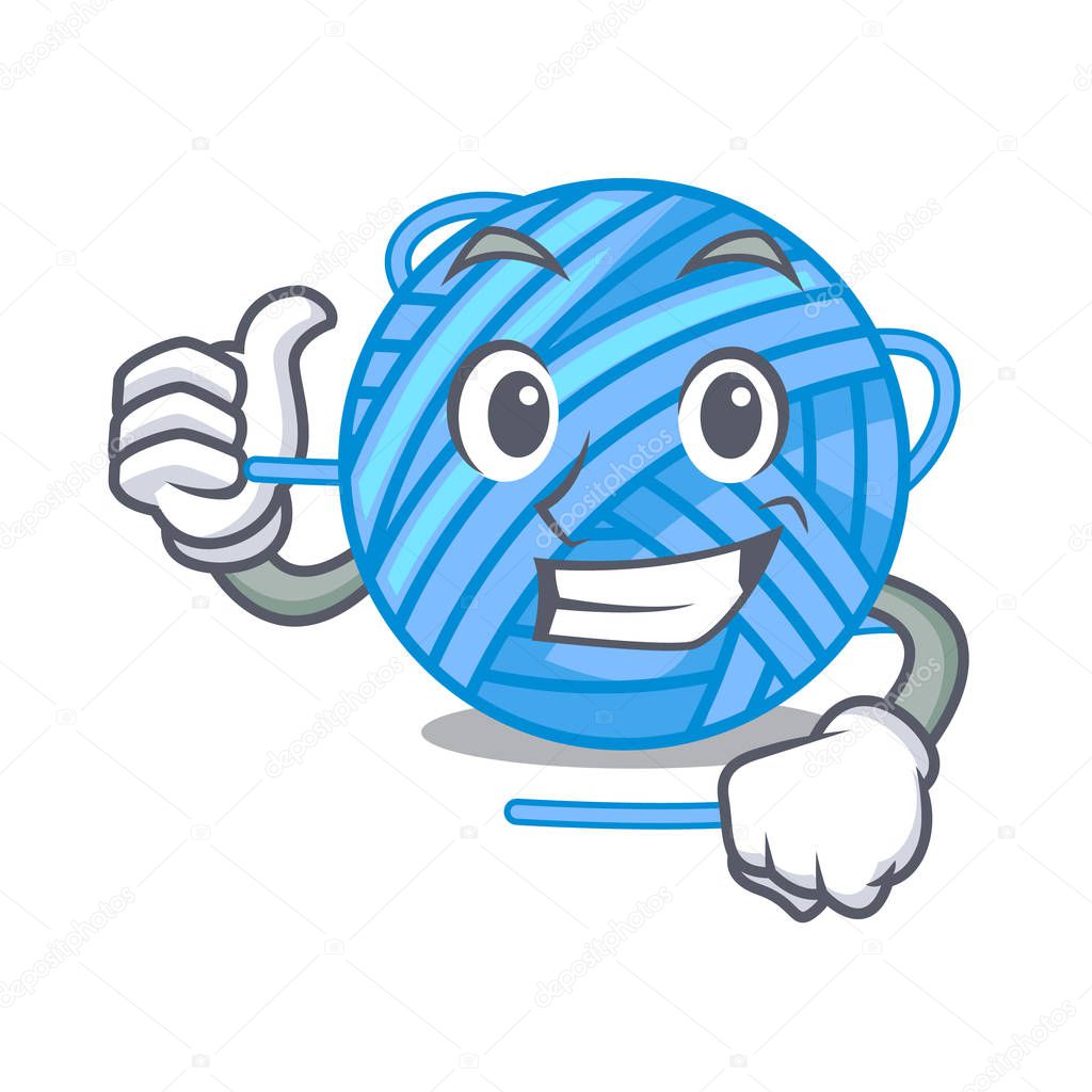 Thumbs up wool balls isolated on a mascot vector illustration