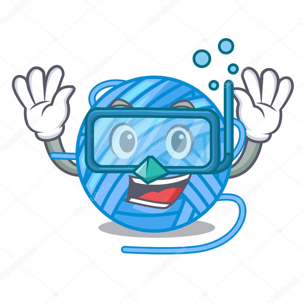 Diving wool balls isolated on a mascot vector illustration