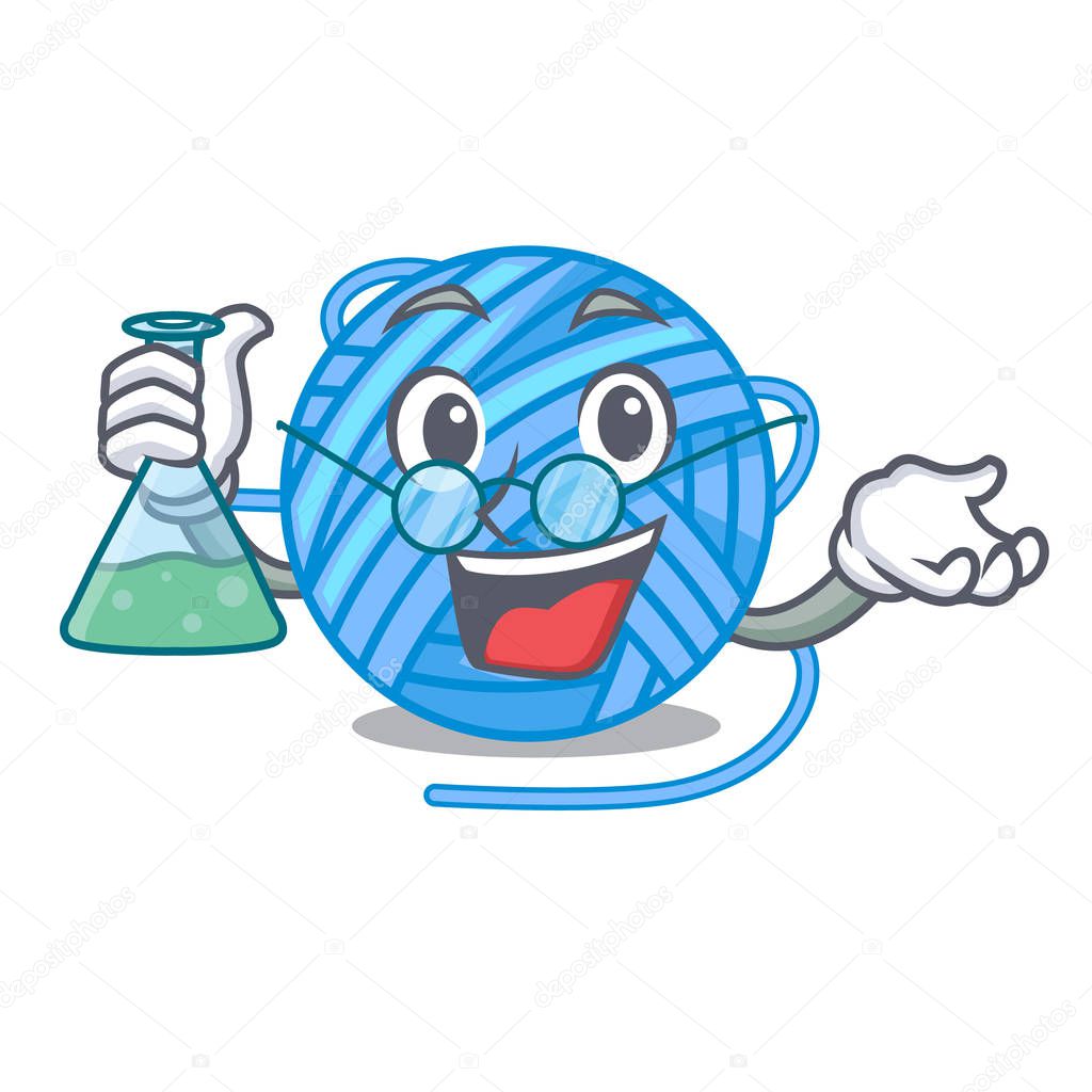 Professor wool balls isolated on a mascot vector illustration