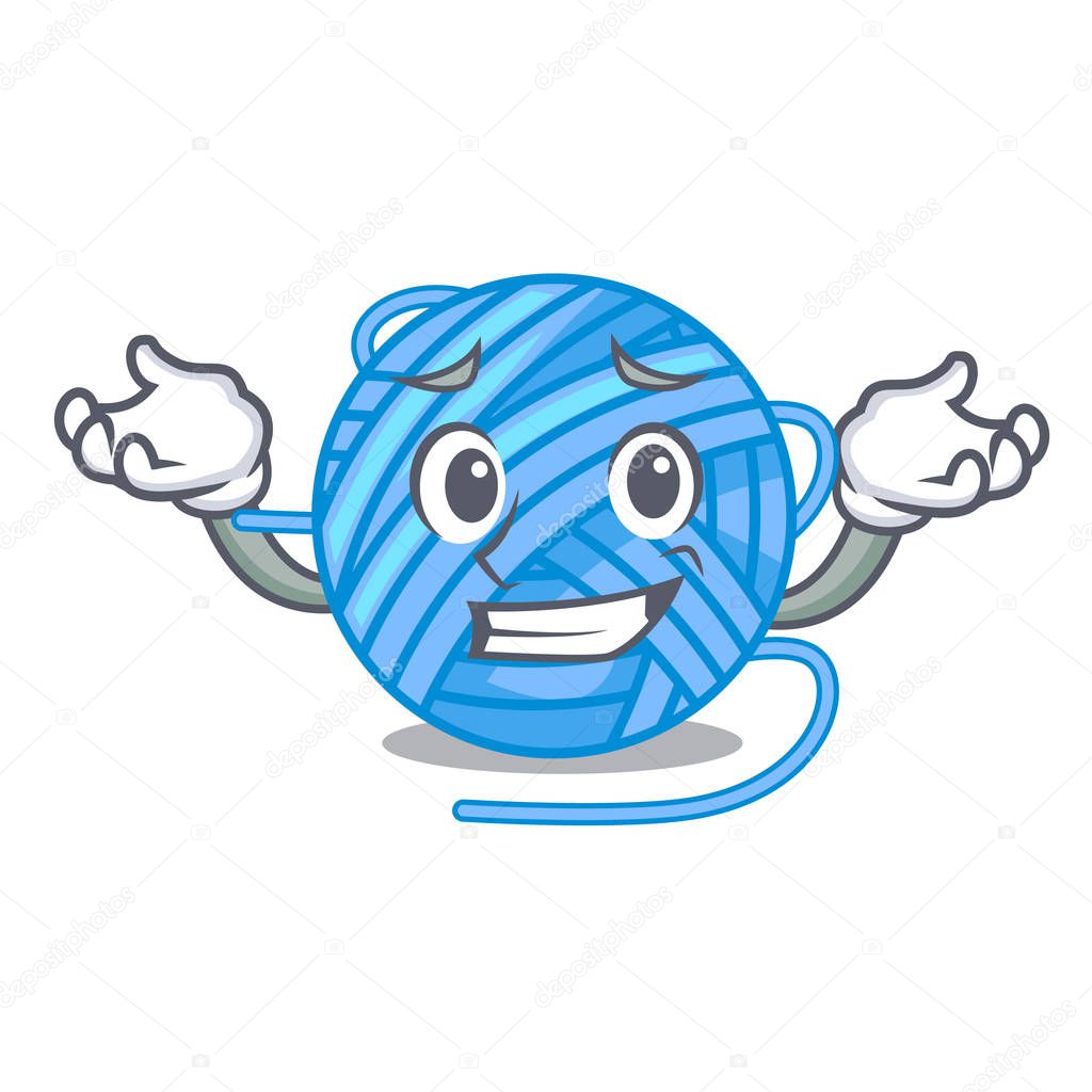Grinning wool balls isolated on a mascot vector illustration