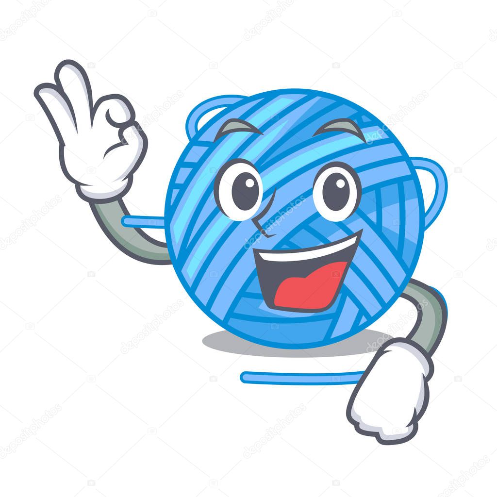 Okay wool balls isolated on a mascot vector illustration