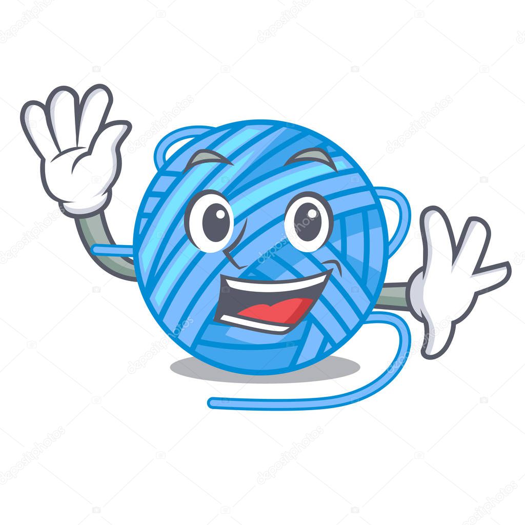 Waving wool balls isolated on a mascot vector illustration