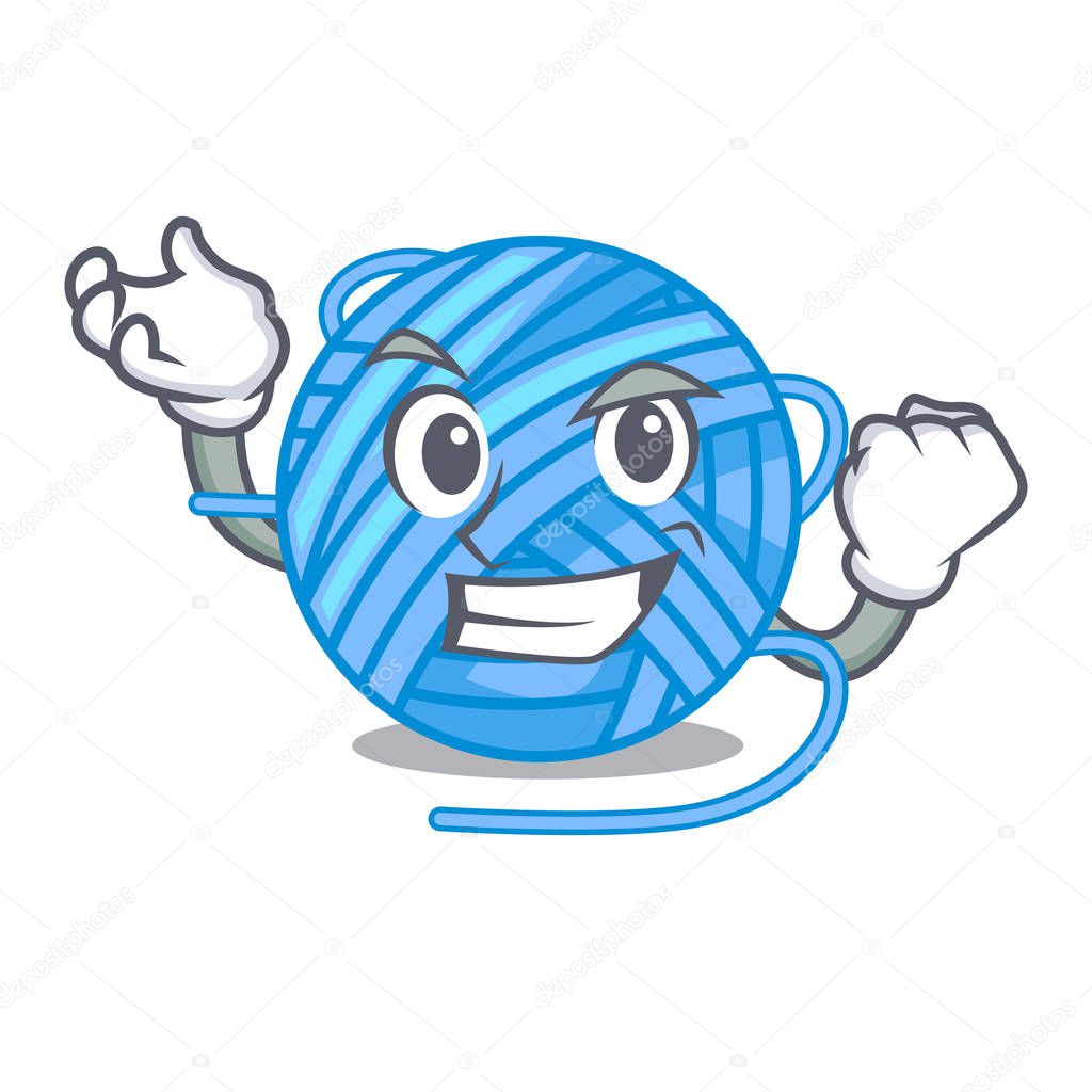 Successful wool balls isolated on a mascot vector illustration
