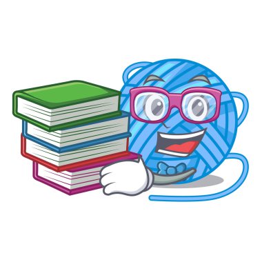 Öğrenci kitap kavramı iplik yün ile karikatür vektör çizim içinde dikmek