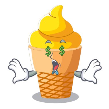 Para göz muzlu dondurma koni karakter vektör çizim