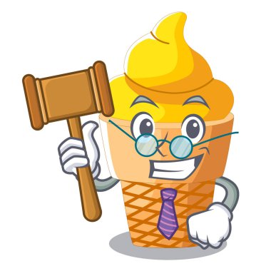 Muzlu dondurma koni karakter vektör çizim içinde hakim